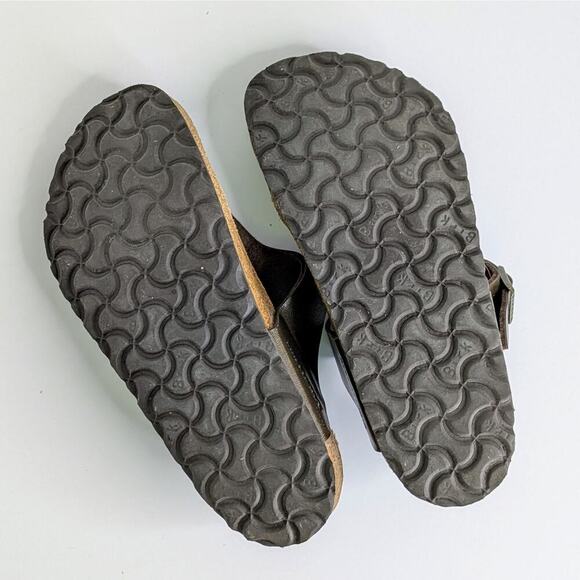 Birkenstock Sandals Gizeh Womens EU 37 Brown Metallic Slip On Thong Cork Leather - Picture 10 of 14